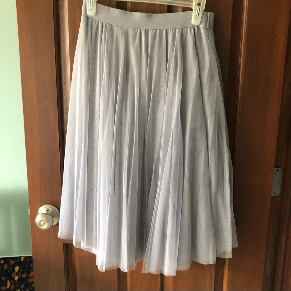 Silver tulle skirt